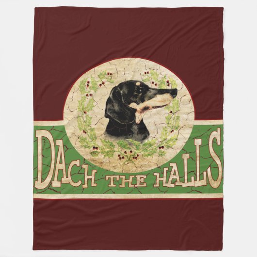 Vintage WeihnachtsDackel Dach (Plattform) die Fleecedecke (Vorderseite)
