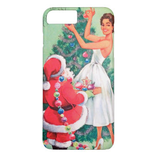 Vintage Weihnachtsdame und Santa-Handyhülle plus iPhone 8 Plus/7 Plus Hülle