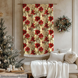 Vintage-Weihnachtsdecke Klassische florale Weihnac Fleecedecke