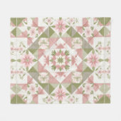 Vintage-Weihnachtsdecke mit Blumenmuster Fleecedecke (Vorderseite (Horizontal))