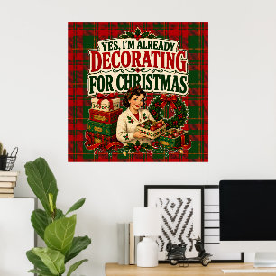 Vintage-Weihnachtsdekoration Holiday Plaid Poster