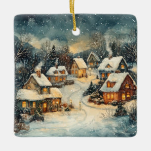 Vintage Weihnachtsdekoration Keramikornament