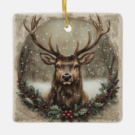 Vintage Weihnachtsdekoration Keramikornament (Vorderseite)