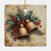 Vintage Weihnachtsdekoration Keramikornament (Rückseite)