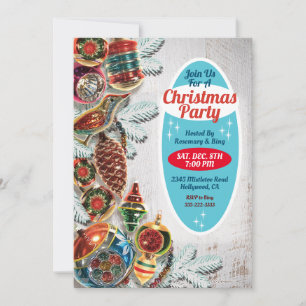 Vintage-Weihnachtsdekoration Weihnachtsfeier-Einla Einladung