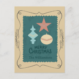Vintage-Weihnachtsdekorationen Feiertagspostkarte