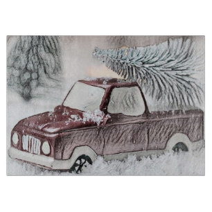 Vintage-Weihnachtsdekorationen Ornamente Schneidebrett