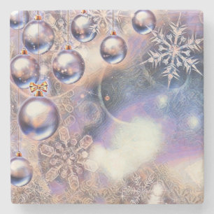 Vintage-Weihnachtsdekorationen Ornamente Steinuntersetzer