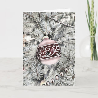 Vintage-Weihnachtsdekorationen Ornamente Zeichnung Karte