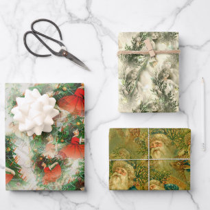 Vintage-Weihnachtsdesign Geschenkpapier Set