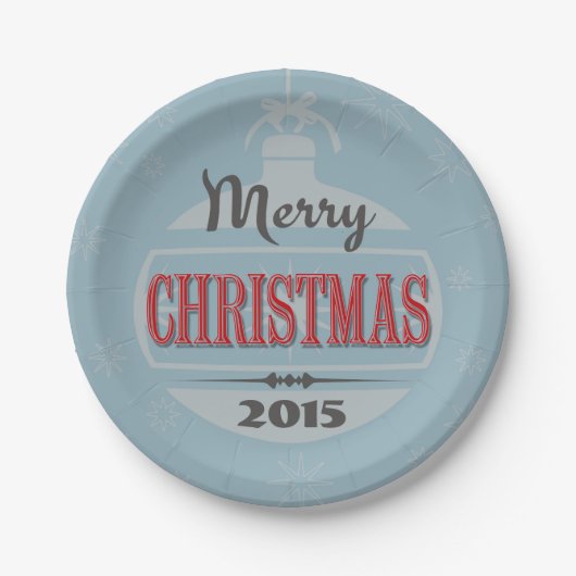 Vintage-Weihnachtsdesign Pappteller (Vorderseite)