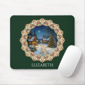 Vintage-Weihnachtsdorf-Doily Mousepad (Mit Mouse)