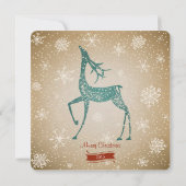 Vintage Weihnachtseinladung von Reindeer Einladung (Rückseite)