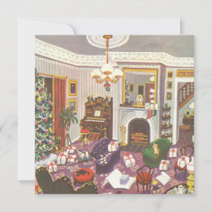 Vintage-Weihnachtseinladung zum Geschenke einpacke Einladung