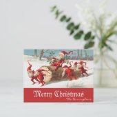 Vintage Weihnachtselfen Frohe Weihnachten Retro (Stehend Vorderseite)