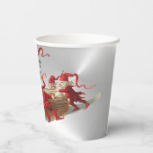 Vintage Weihnachtselfen Urlaub Silberes Party Pappbecher (Rückseite)