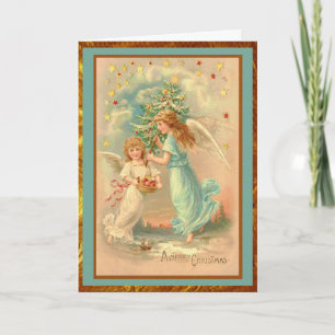 Vintage-Weihnachtsengel Feiertagskarte