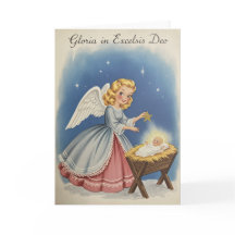 Vintage-Weihnachtsengel-Feiertagskarte