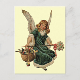 Vintage-Weihnachtsengel Feiertagspostkarte