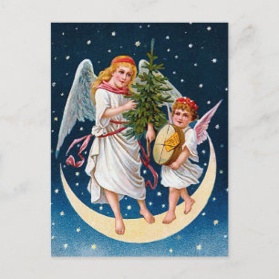 Vintage-Weihnachtsengel Feiertagspostkarte