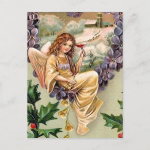 Vintage-Weihnachtsengel-Feiertagspostkarte Postkarte