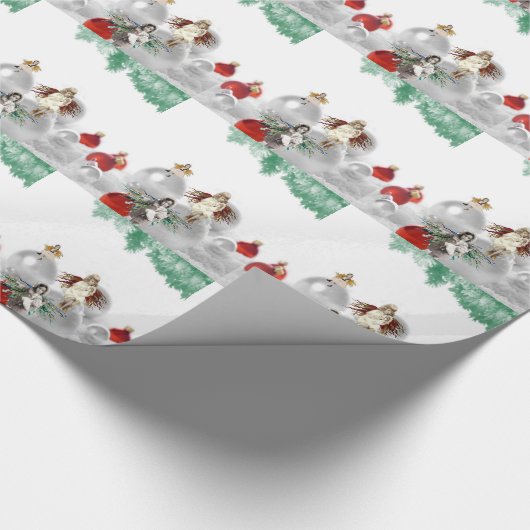 Vintage Weihnachtsengel Geschenkpapier (Ecke)