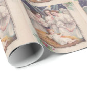 Vintage Weihnachtsengel Geschenkpapier (Rolleneckpunkt)