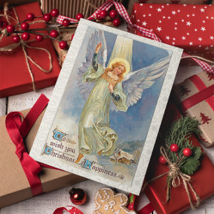 Vintage-Weihnachtsengel im Flug Karte