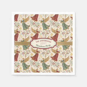 Vintage-Weihnachtsengel Individuelle Einweg-Papier Serviette