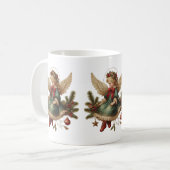 Vintage-Weihnachtsengel-Kaffeetasse Kaffeetasse (Vorderseite Links)