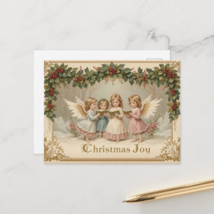 Vintage-Weihnachtsengel Klassisches Retro-Fest  Postkarte