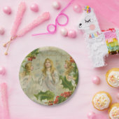 Vintage Weihnachtsengel mit Wreath Pappteller (Party)