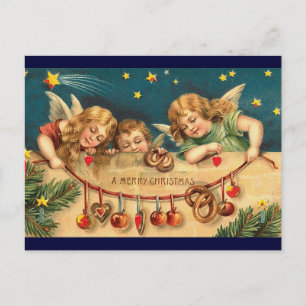 Vintage-Weihnachtsengel Postkarte