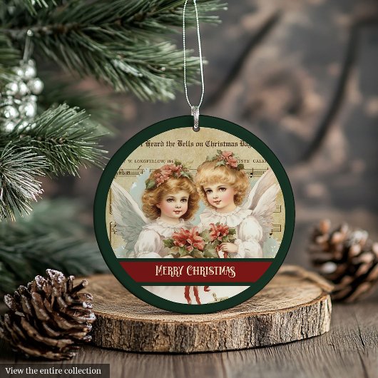 Vintage-Weihnachtsengel-Schmuck Monogramm Erinneru Ornament