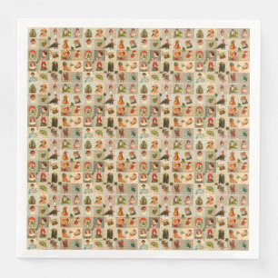 Vintage Weihnachtsessen Papier Napkins Serviette