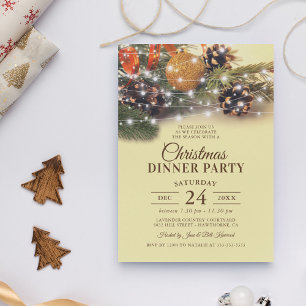 Vintage Weihnachtsessen Party Einladung