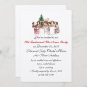 Vintage Weihnachtsessen Party Einladung (Vorne/Hinten)