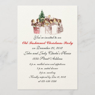 Vintage Weihnachtsessen Party Einladung