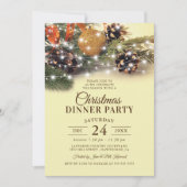 Vintage Weihnachtsessen Party Einladung (Vorderseite)