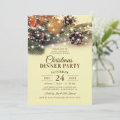 Vintage Weihnachtsessen Party Einladung (Stehend Vorderseite)