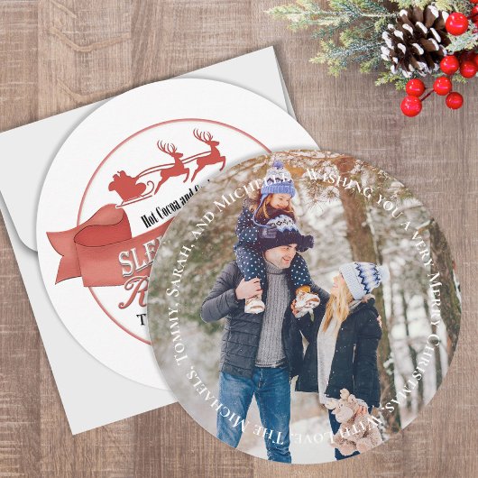 Vintage Weihnachtsfamilie Foto Custom Einladung