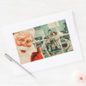 Vintage Weihnachtsfamilie Rechteckiger Aufkleber (Umschlag)