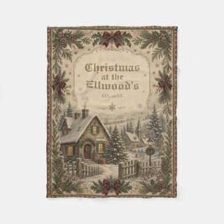 Vintage-Weihnachtsfamilienname personalisierte Dek Fleecedecke