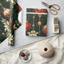 Vintage Weihnachtsfantasie Blumenmuster