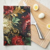 Vintage Weihnachtsfantasie Blumenmuster Geschirrtuch (Viertel Falte)