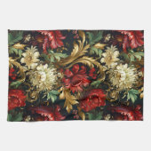 Vintage Weihnachtsfantasie Blumenmuster Geschirrtuch (Horizontal)
