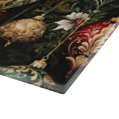 Vintage Weihnachtsfantasie Blumenmuster Schneidebrett (Ecke)