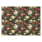 Vintage Weihnachtsfantasie Blumenmuster Tischdecke (Vorderseite (Horizontal))