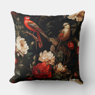 Vintage Weihnachtsfantasie Florale Vögel Muster Kissen
