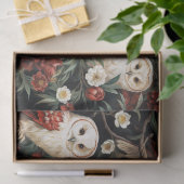 Vintage Weihnachtsfantasy Floral Owl Muster Seidenpapier (Geschenk)